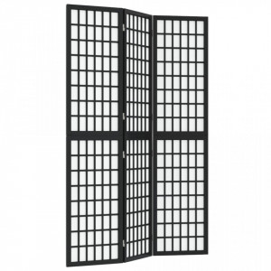 Paravan pliabil cu 3 panouri, stil japonez, negru, 120x170 cm - V352079V