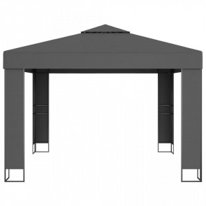 Pavilion cu acoperiș dublu & lumini LED, antracit, 3x3 m - V3070304V - Img 4