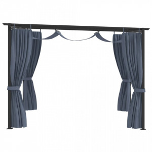 Pavilion cu draperii, antracit, 3 x 3 m, oțel - V48051V