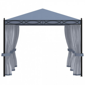 Pavilion cu ecrane din plasă, antracit, 3 x 4 m, oțel - V48057V - Img 3