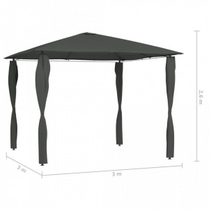 Pavilion cu huse pentru stâlpi, antracit, 3x3x2,6 m, 160 g/m² - V313607V - Img 4
