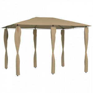 Pavilion cu huse pentru stâlpi, gri taupe, 3x4x2,6 m, 160 g/m² - V313612V - Img 2