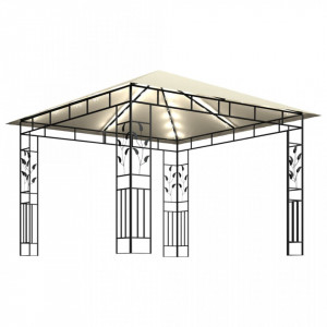 Pavilion cu plasă anti-țânțari & lumini LED crem 3x3x2,73m - V3070314V - Img 4