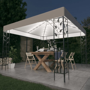 Pavilion cu șiruri de lumini LED, alb, 3x3m - V3070311V - Img 2