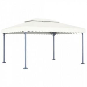 Pavilion cu șiruri lumini LED, crem, 400x300 cm, aluminiu - V3070351V - Img 3