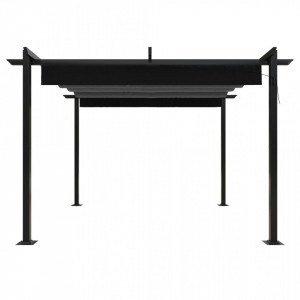 Pavilion de grădină, acoperiș retractabil, antracit, 3x3 m - V318535V - Img 4