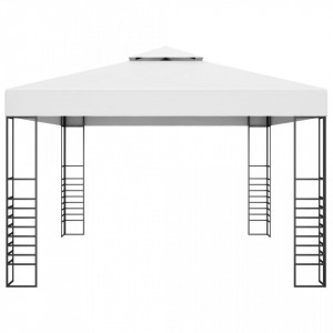 Pavilion de grădină, alb, 4x3x2,7 cm, oțel vopsit electrostatic - V47956V - Img 3