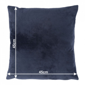 Pernă, material textil de catifea albastru închis, 45x45 cm - TP238757 - Img 12
