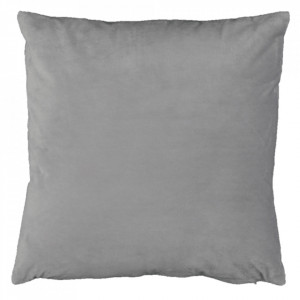 Pernă, material textil de catifea gri deschis, 45x45 cm - TP238752