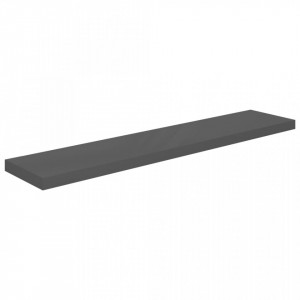 Raft de perete suspendat, gri extralucios, 120x23,5x3,8 cm, MDF - V323799V - Img 2