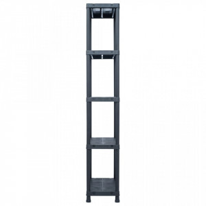 Rafturi de depozitare 2 buc. negru 60x30x180 cm plastic 125 kg - V276257V - Img 4
