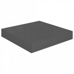 Rafturi de perete, 4 buc., gri extralucios, 23x23,5x3,8 cm, MDF - V323783V - Img 4