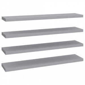 Rafturi de perete suspendate, 4 buc., gri, 120x23,5x3,8 cm, MDF - V323864V - Img 2