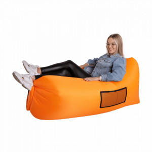 Sac podea, scaun gonflabil, portocaliu, 190 cm - TP279237 - Img 12