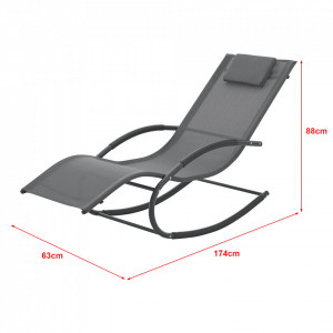 Scaun balansoar gradina, 150 Kg, gri inchis - P79634890 - Img 5