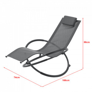 Scaun balansoar gradina, 150 Kg, gri inchis - P79634891 - Img 5