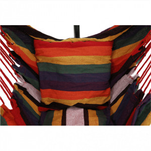 Scaun balansoar suspendabil, hamac, leagăn agăţat, roşu, 100x100x130 cm - TP254341 - Img 3