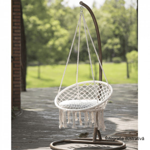 Scaun balansoar suspendabil, leagăn agăţat, alb, 80x120 cm - TP274286 - Img 4
