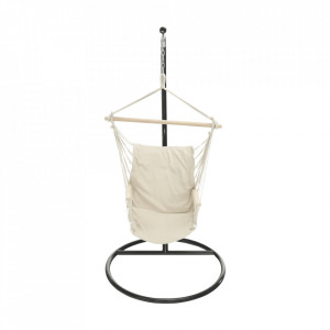 Scaun balansoar suspendabil, leagăn agăţat, alb, 98x60x110 cm - TP254346 - Img 9