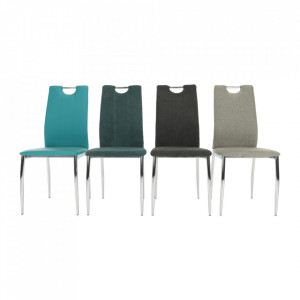 Scaun bucătărie, material textil bej/crom - TP201245 - Img 11