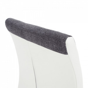 Scaun bucătărie, material textil gri închis/piele ecologică albă/crom - TP201215 - Img 8