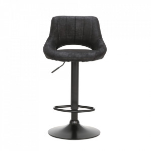 Scaun de bar, material textil negru cu efect de piele întoarsă - TP230858 - Img 8