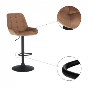Scaun de bar, material textil Velvet maro - TP299529 - Img 16