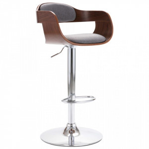 Scaun de bar, placaj si material textil gri - V287407V - Img 2