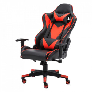 Scaun de birou cu difuzoare Bluetooth, gaming, negru și roşu, 66x60x125-133 cm - TP279411 - Img 3