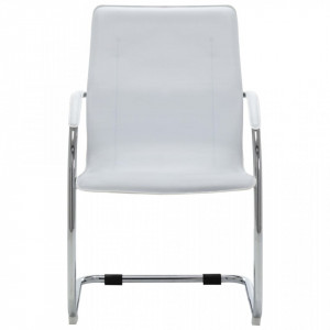Scaun de birou tip consola, alb, piele ecologica - V289359V - Img 2