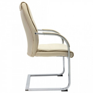 Scaun de birou tip consola, crem, piele ecologica - V289344V - Img 3