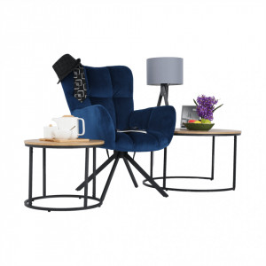 Scaun de design, ţesătură albastră - TP265011 - Img 11