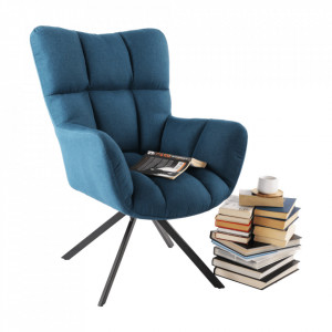 Scaun de design ţesătură albastru petrol - TP276608 - Img 11