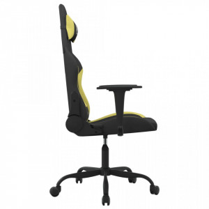 Scaun de gaming cu masaj, negru și verde deschis, textil - V345475V - Img 4