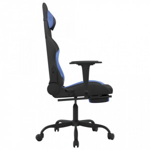 Scaun de gaming cu suport picioare, negru și albastru, textil - V3143729V - Img 4