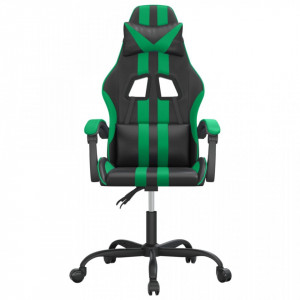 Scaun de gaming pivotant, negru și verde, piele ecologică - V349522V - Img 3