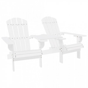 Scaun de gradina Adirondack, alb, lemn masiv de brad - V310067V