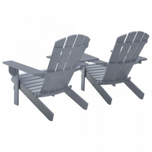 Scaun de gradina Adirondack, gri, lemn masiv de brad - V310068V - Img 4