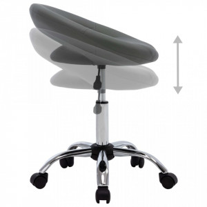 Scaun de lucru pivotant, gri, piele ecologica - V323668V - Img 4