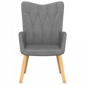 Scaun de relaxare cu taburet, gri închis, textil - V327535V - Img 3