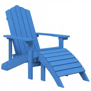 Scaun grădină , suport picioare, albastru aqua, - V318648V - Img 1