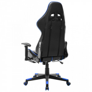 Scaun jocuri suport picioare, negru/albastru, piele artificială - V20510V - Img 4