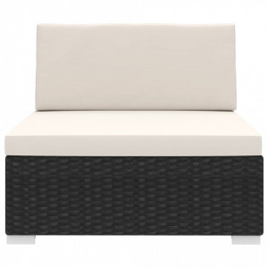 Scaun modular de mijloc, 1 buc., negru, poliratan, cu perne - V46794V - Img 3