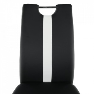 Scaun, negru / alb, piele ecologică / crom - TP182210 - Img 17