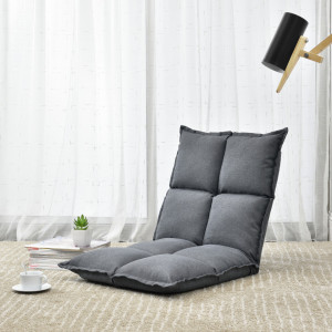 Scaun podea, 110 x 55 x 11 cm, gri deschis, reglabil in 5 trepte - P65760489 - Img 5