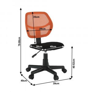Scaun rotativ, portocaliu și negru, 39x49x78-90 cm - TP234339 - Img 11