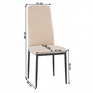 Scaun, ţesătură catifea bej / metal negru - TP285403 - Img 3