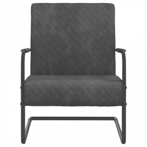 Scaun tip consolă, gri închis, catifea - V325725V - Img 1