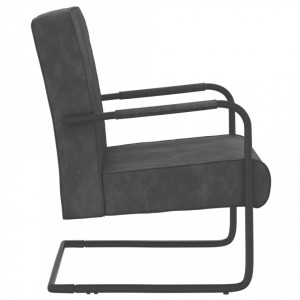 Scaun tip consolă, gri închis, catifea - V325725V - Img 3