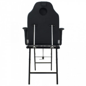 Scaun tratament facial, piele artificiala, 185x78x76 cm, negru - V110161V - Img 4